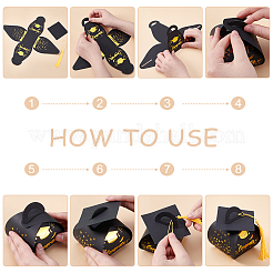 Бумажные подарочные пакеты в форме докторской шляпы с кисточкой CON-WH0110-025B