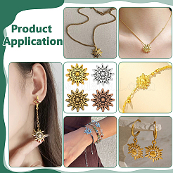 60 шт. 4-х цветные бусины в тибетском стиле из сплава в форме солнца&nbsp;TIBEP-PH0001-84