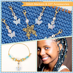 Подвесные маркеры для петель «бабочка» и плоские круглые буквы a~z HJEW-AB00457