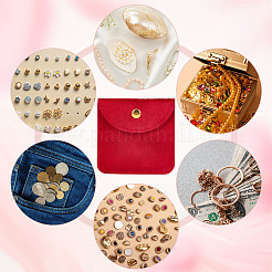 12 pochette de rangement en velours avec bouton-pression pour boucles d'oreilles&nbsp;ABAG-UN0001-17B