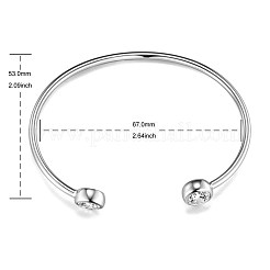 Латунный браслет-манжета с микропаве из кубического циркония ААА&nbsp;JB390B