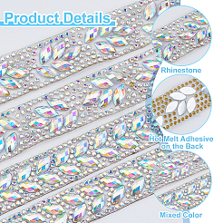 4 рулон 2-х цветных смоляных стразов горячей фиксации&nbsp;AJEW-HS0001-19