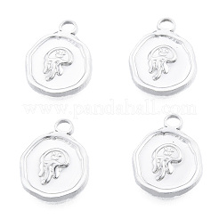 変色しない201ステンレススチールペンダント  クラゲとフラットラウンド  ステンレス鋼色  16x13x2mm  穴：2mm&nbsp;STAS-N098-244P