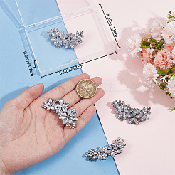 4 шт. заколки для волос из цветочного сплава со стразами для женщин и девочек&nbsp;MRMJ-GF0001-56