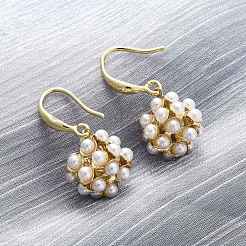 Латунные болтающиеся серьги&nbsp;X-EJEW-F362-07G