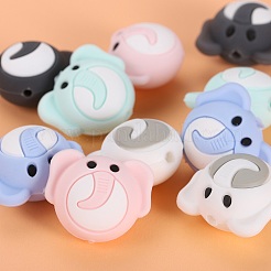 10 pz 5 stili di perline di silicone a forma di elefante&nbsp;JX698A
