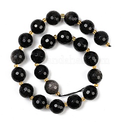 Нити бусин из натурального серебристого обсидиана G-C249-A01-16mm