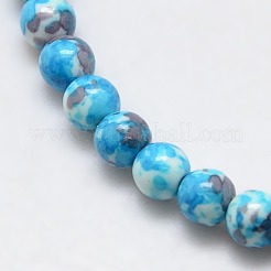Synthetik Meer weißer Jade Perlen Stränge&nbsp;G-L019-6mm-05