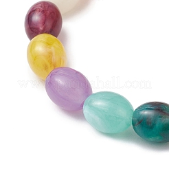 Женские эластичные браслеты из акриловых бусин&nbsp;BJEW-JB12166-01