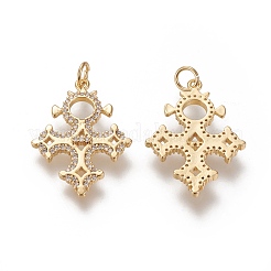 Латунные микропаве прозрачные подвески с фианитом ZIRC-L091-052G