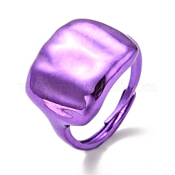 Chevalière rectangle en laiton réglable pour femme&nbsp;RJEW-G254-01B