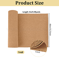 コルク断熱シート  コースター用  ランチョンマット  キッチン ダイニング ホール & DIY クラフト用品  長方形  バリーウッド  3000x400x2mm&nbsp;AJEW-WH0696-661B