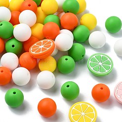 58 шт. 8 стиля лимонные пищевые экологически чистые силиконовые фокусные бусины&nbsp;SIL-CJ0001-99