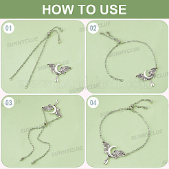 8 Stück 2.5 mm 304 Edelstahl Büroklammer Kette Schieber Armbandherstellung&nbsp;STAS-SC0021-11