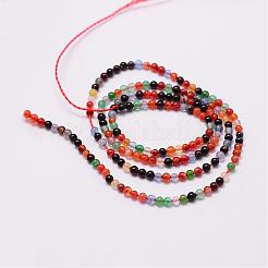 Природные многоцветные агат бисер пряди G-N0184-08-2mm