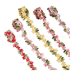 5 ярд двухцветной полиэстеровой вышитой кружевной отделки&nbsp;OCOR-PH0005-19