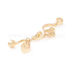 Anello ventre con charm in zirconi cubici ondulati&nbsp;AJEW-F057-18G
