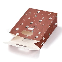 Patrón temático de navidad rectángulo bolsas de papel kraft flip&nbsp;CARB-L008-02S-01