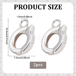 Sterling Silber Schnallen twister&nbsp;STER-WH0065-014