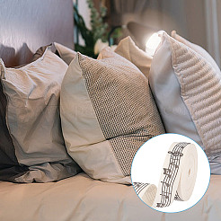 Полиэстеровая лента с принтом музыкальных нот OCOR-WH0091-25