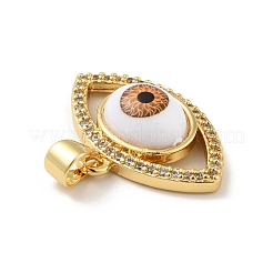 Pendentifs avec zircon cubiques à micro-pavés en laiton&nbsp;KK-B059-40G-B