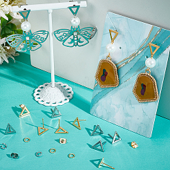 80 шт. 2 цвета 201 нержавеющая сталь фурнитура для сережек-гвоздиков с отверстием DIY-SC0023-55