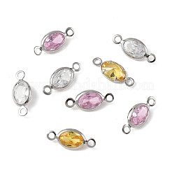 Ovale Verbindungsanhänger aus Messing mit Zirkonia-Pavé&nbsp;XGRQ2O871-439P