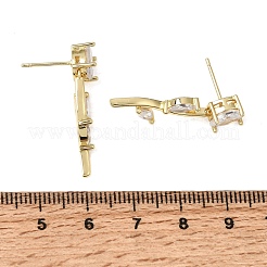 Boucles d'oreilles en laiton avec zircone cubique de micro pave&nbsp;KK-CBA8324-20G-05