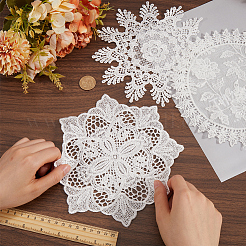 8 шт. 4 стиля полиэстеровые полые кружевные подставки AJEW-GF0008-94B