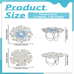 2 шт. 2 стиля цветочных зажимов для шарфа из смолы&nbsp;AJEW-LP0002-08