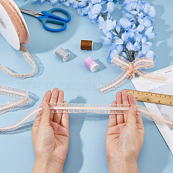 Эластичная кружевная отделка из полиэстера с рюшами длиной 15 ярд. OCOR-WH0088-81C