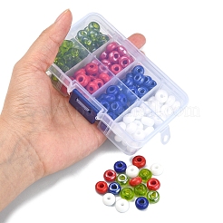 160шт 8 стильные непрозрачные и прозрачные стеклянные круглые бусины&nbsp;SEED-YW0002-05