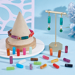 120 шт. акриловые бусины в форме столбиков с имитацией драгоценных камней&nbsp;MACR-UN0001-06