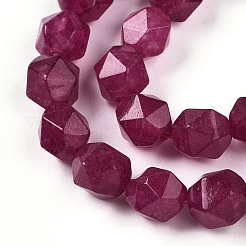 Окрашенные природные белый нефрит бисер пряди&nbsp;G-T139-8mm-46P