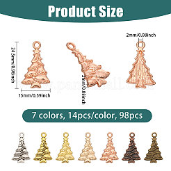 98 шт. 7 цвета подвески из сплава в тибетском стиле FIND-CA0011-20