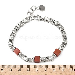 Браслеты-цепочки из натуральной красной яшмы для женщин&nbsp;BJEW-Z148-06P-01