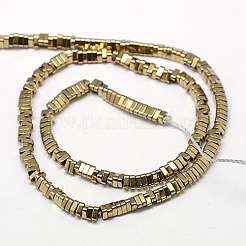 Electroplate non magnetici ematite sintetico fili di perline&nbsp;G-J174-3x3mm-04