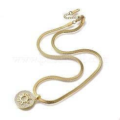 Латунные подвески-солнца с микропаве из прозрачных кубических цирконий&nbsp;LS-NJEW-H066-02G