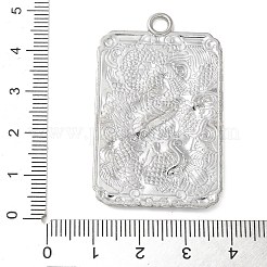 合金のチベット風チャーム  ドラゴンチャーム  長方形  47x28.5x2mm  穴：3mm&nbsp;PALLOY-F314-01A