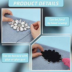 2 шт. Цветочные стеклянные стразы аксессуары для костюма FIND-FG0004-81B