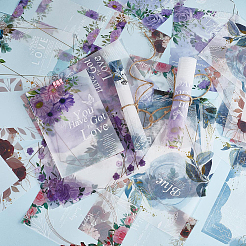 4 ensemble de 4 blocs de papier de scrapbooking translucides à motifs floraux&nbsp;SCRA-GF0001-08