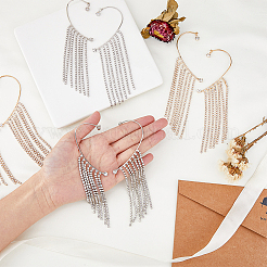 8 Stück 4 Stil Kristall Strass Kette Quaste baumeln Manschette Ohrringe&nbsp;EJEW-HY0001-02