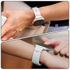 6 шт. 2 стиля стеклянных бусин декоративные кольца для ремешка для умных часов&nbsp;AJEW-CP0009-94B