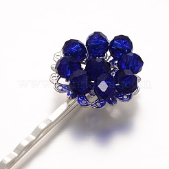 Латунные гальванические шпильки Bobby Pin в виде цветка из стеклянных бусин PHAR-JH00048