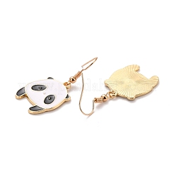 Orecchini pendenti in smalto panda per donna&nbsp;EJEW-Z015-13