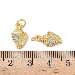 Breloques en laiton avec zircone cubique de micro pave&nbsp;KK-D502-26F-G