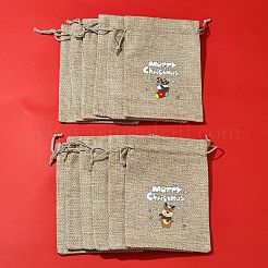 12 шт. 12 стиля рождественских принтованных мешков для упаковки мешков с завязками ABAG-FS0001-03B