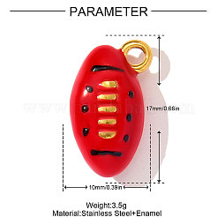 Подвески из нержавеющей стали 304 с эмалью&nbsp;STAS-OY002-99G