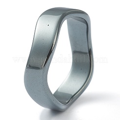 Немагнитные синтетический гематит палец кольца RJEW-H544-03G