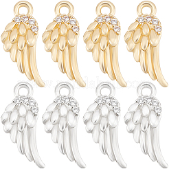 10 Stück 2 Farben Messing Micro Pave klar Zirkonia Charms&nbsp;KK-BBC0026-20